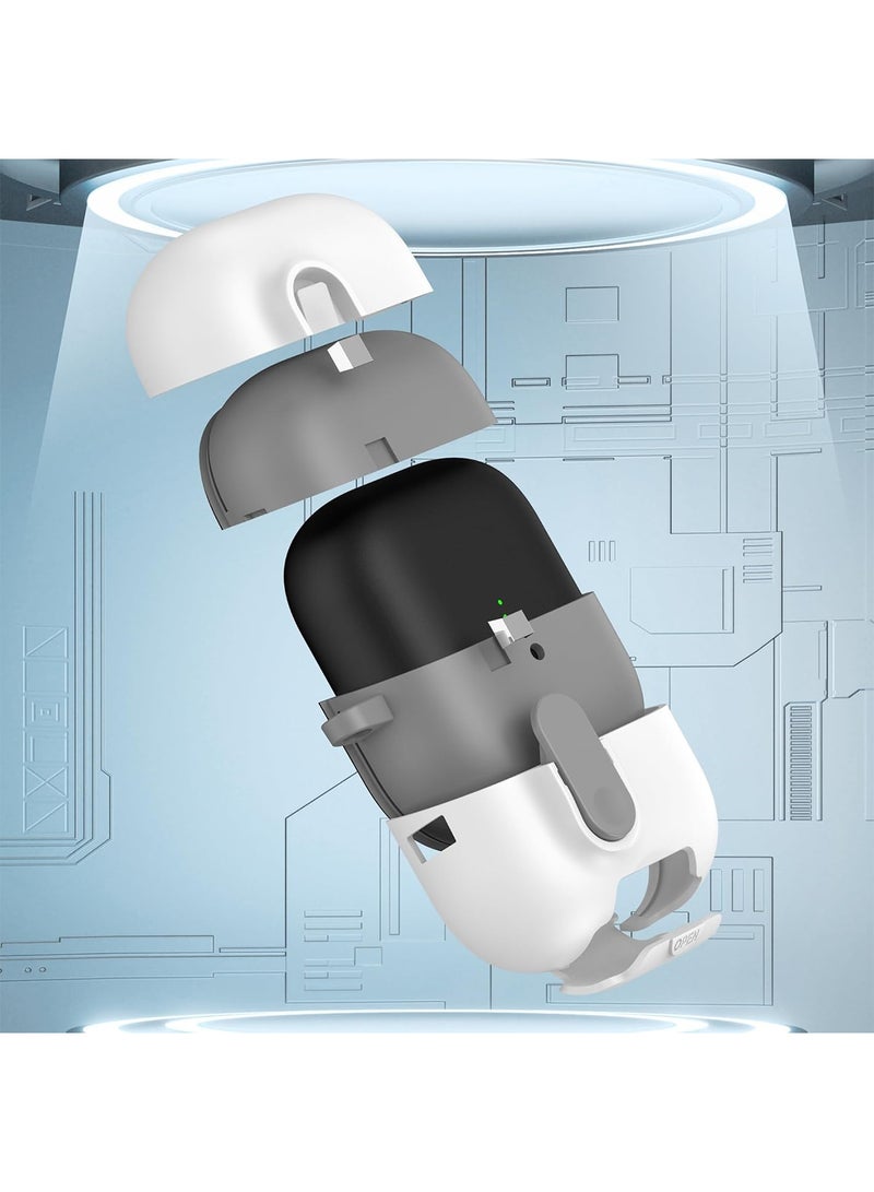 Adando Modern Lock Case for HUAWEI FreeClip 2 Cover, Mil-Rugged Protection with Secure Lock Shockproof Protective Case Cover for HUAWEI FreeClip 2 2025 (White) - Image 3